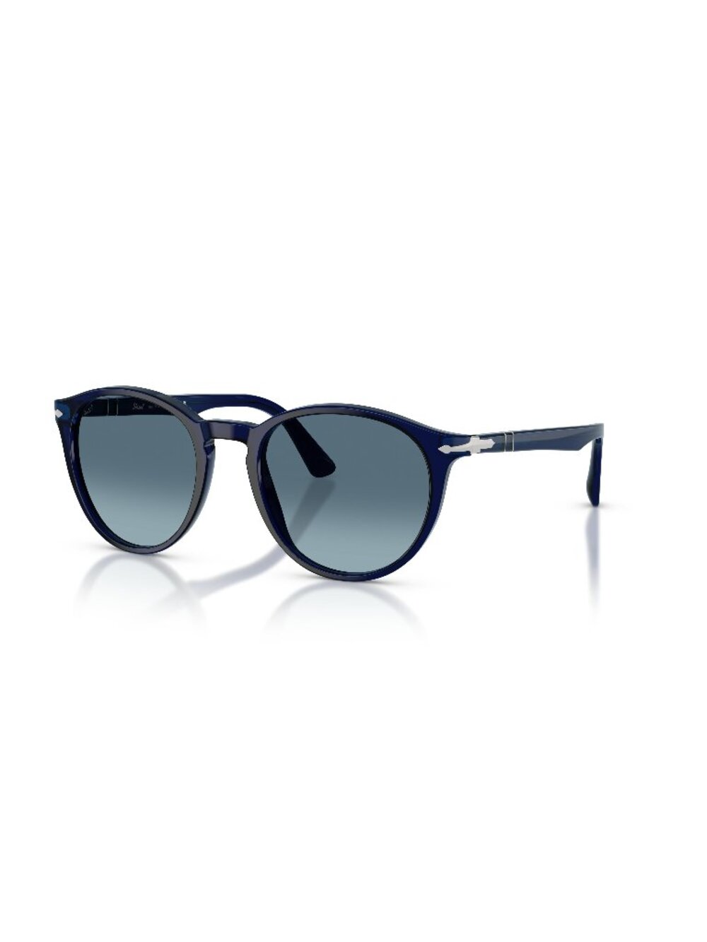 New Persol Men's Sunglasses Silver Blue Lens Acetate Frame PO3152S 181 Q8 52